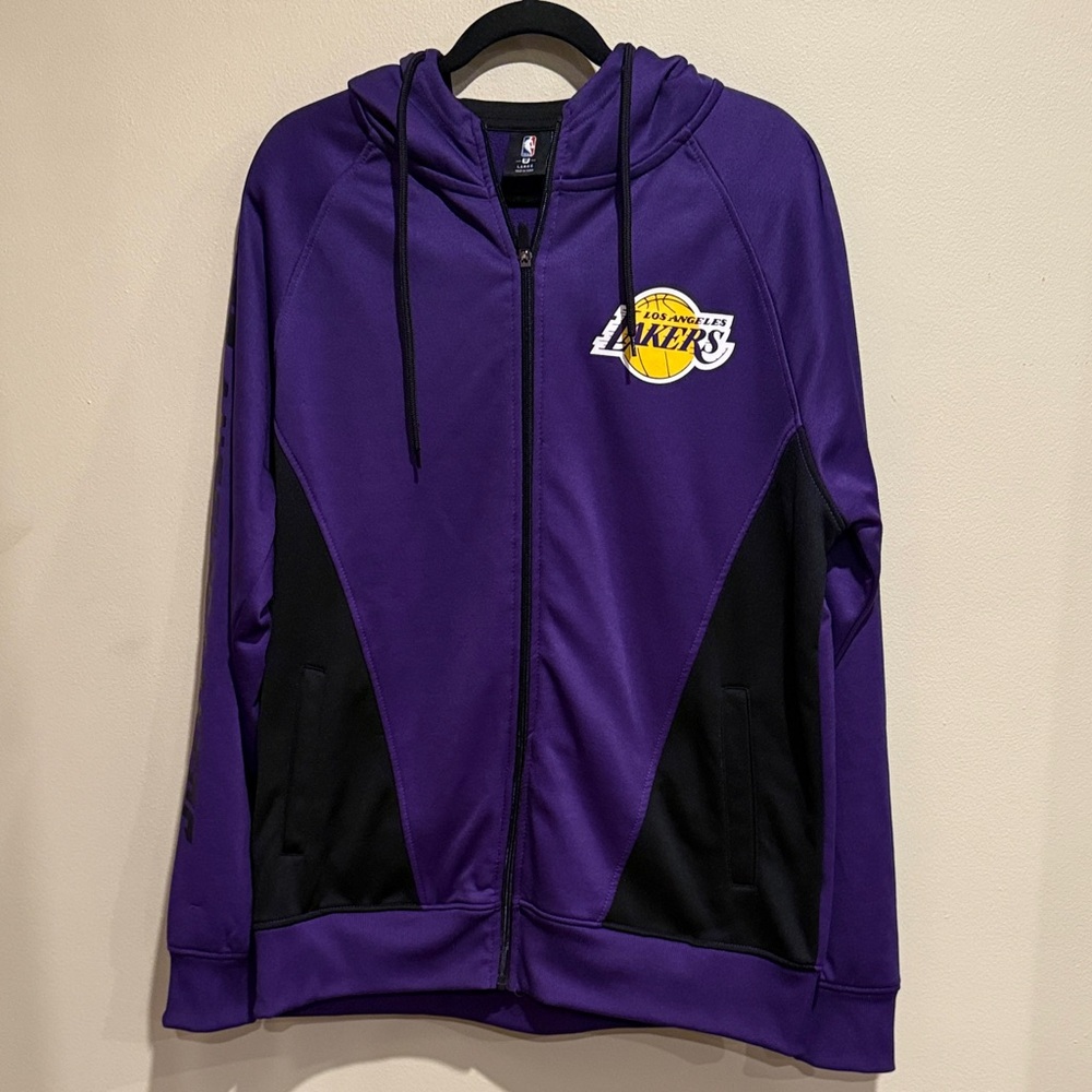 NBA Los Angeles Lakers Purple and Black Zippered Jacket Athletic Chic Laid back